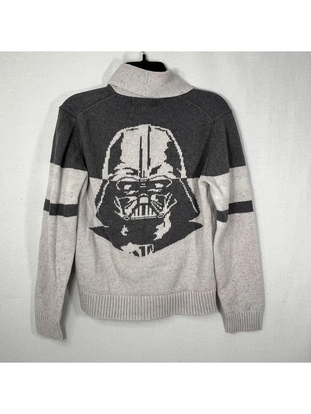 GAP Star Wars Darth Vader Cardigan Gray Knit Sweater Lightsaber Kids XXL